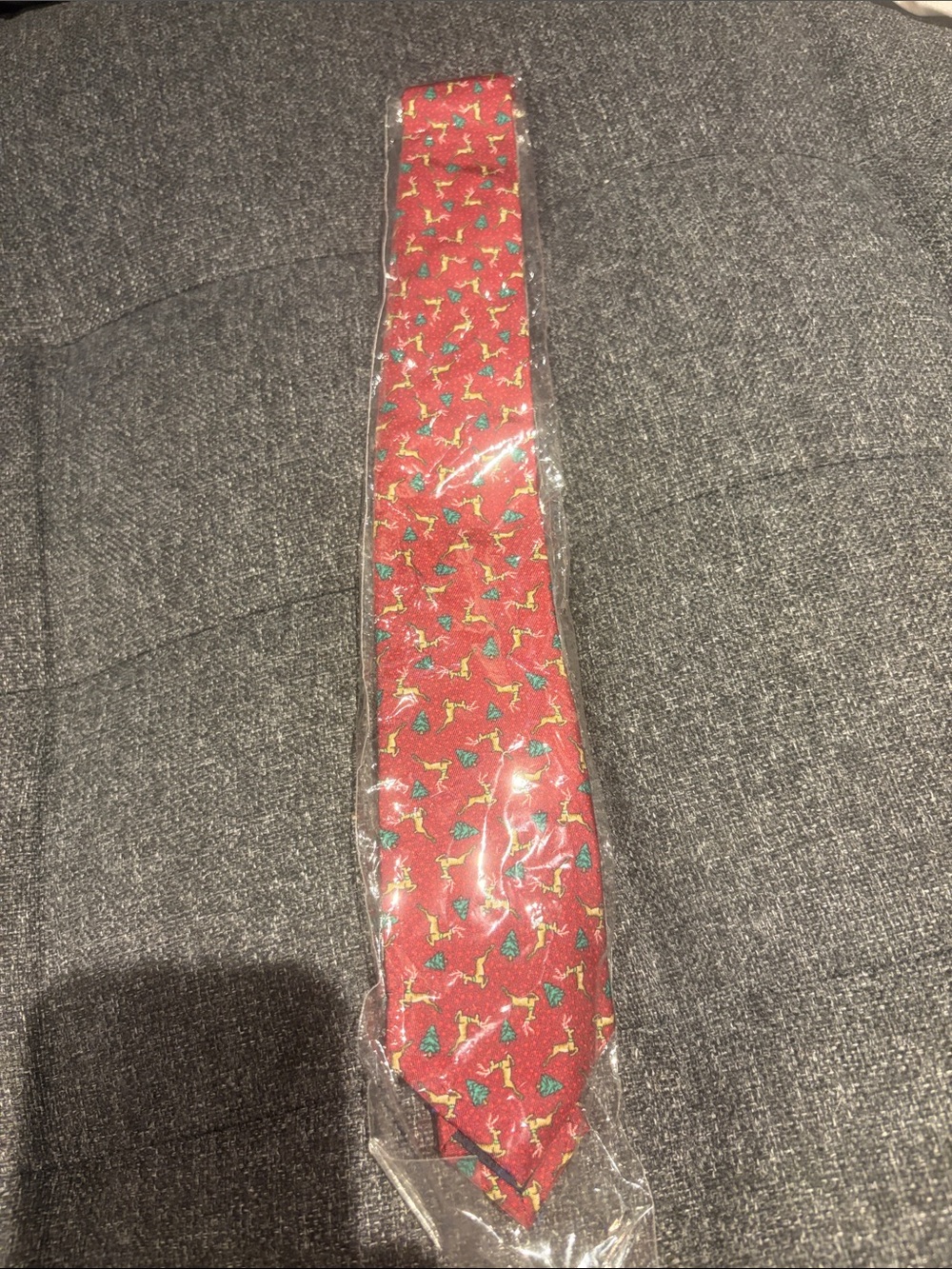 The Tie Bar Red Novelty Tie with Green and Gold Bird Motif